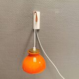 Holmegaard wall lamp in glass, nice orange/red color, danish design, retro, vintage, 1970s