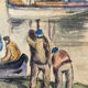 Old marine painting by Janssaud from the 19th century.