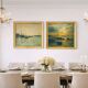 Pair of marine paintings signed Frola, boats, oil on canvas, 20th century.