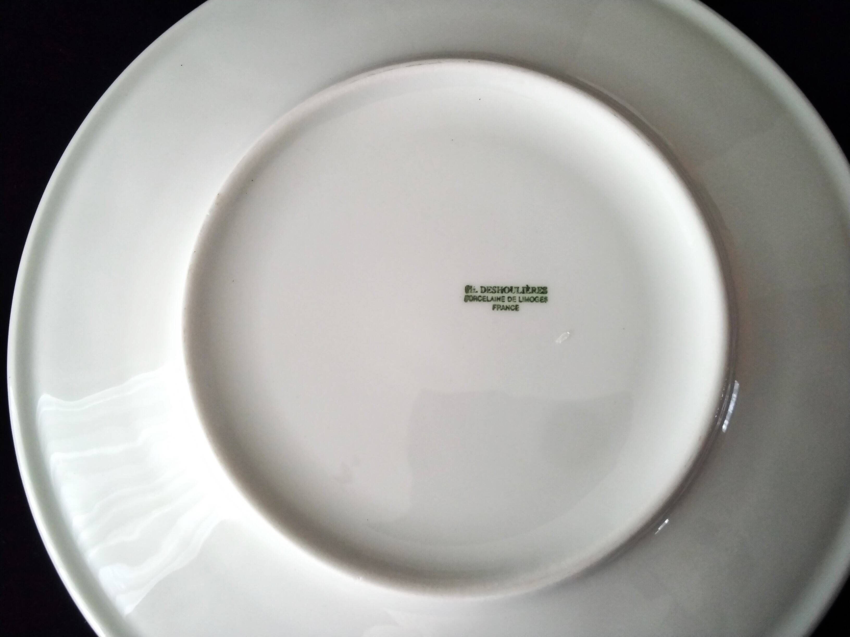 6 Assiettes plates Limoges  Ph. Deshoulières  Modèle California