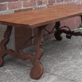 Table espagnole pieds lyre en chêne (19ème siècle)