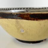 Bowl by René Nicole (1885-1960) in glazed terracotta and silver frame Art Deco period