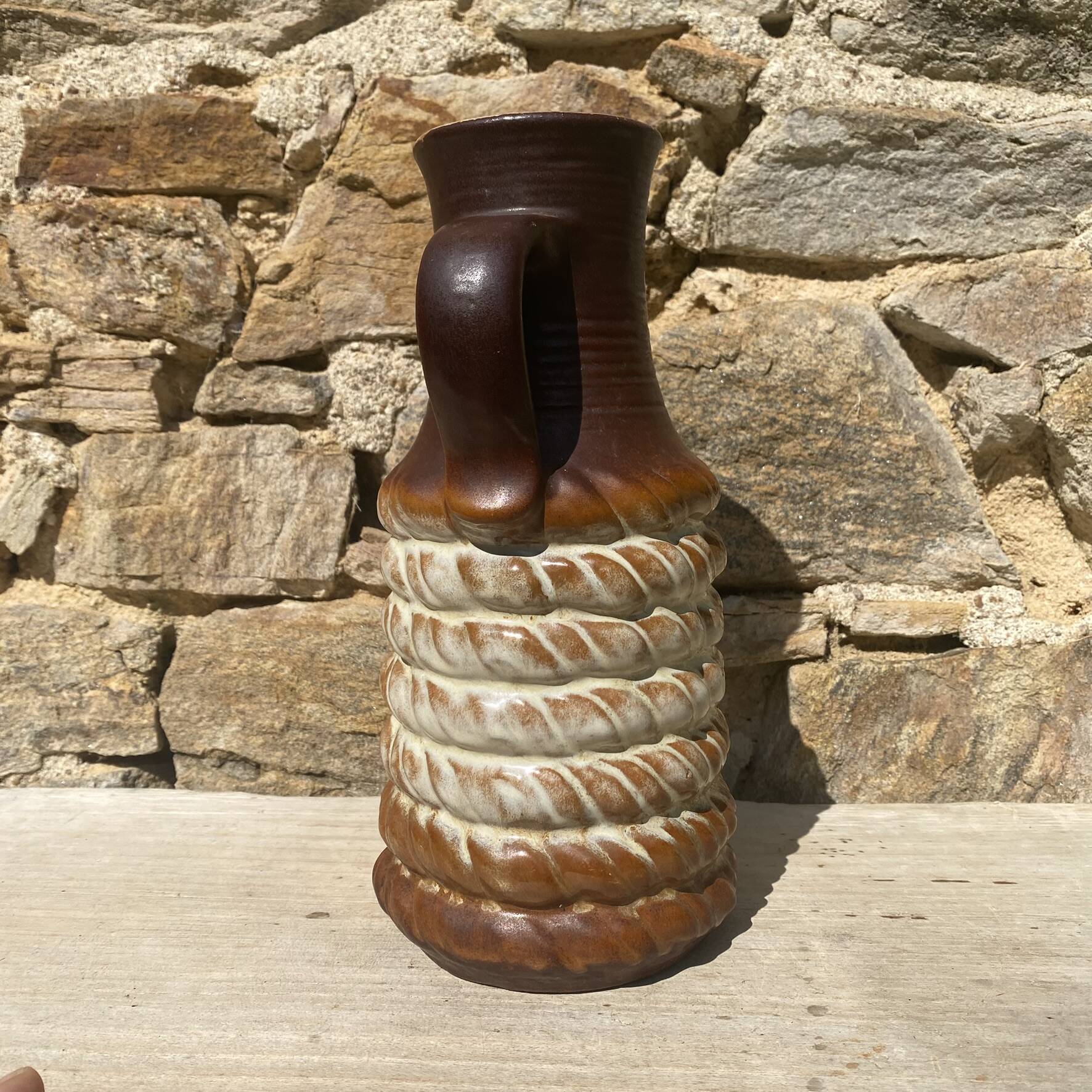 Vase en céramique West Germany effet cordage