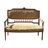 Old yellow velvet bench