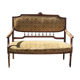 Old yellow velvet bench