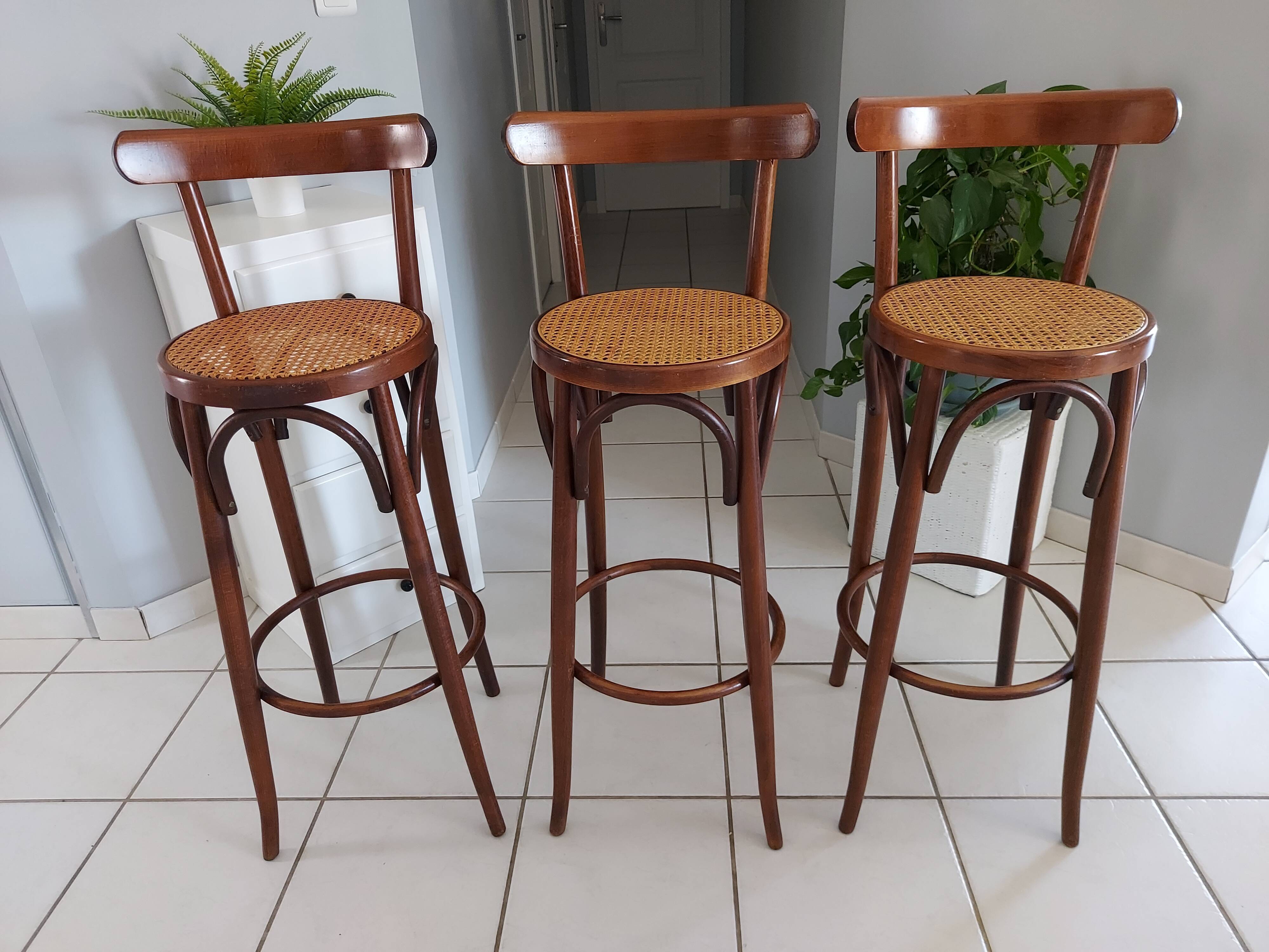 Lot 3 stools of Bar Bistrot vintage 1970s