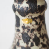 Superb German vase fat lava and enamelled Orange
