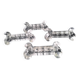 4 large pressed moulded glass knife rests