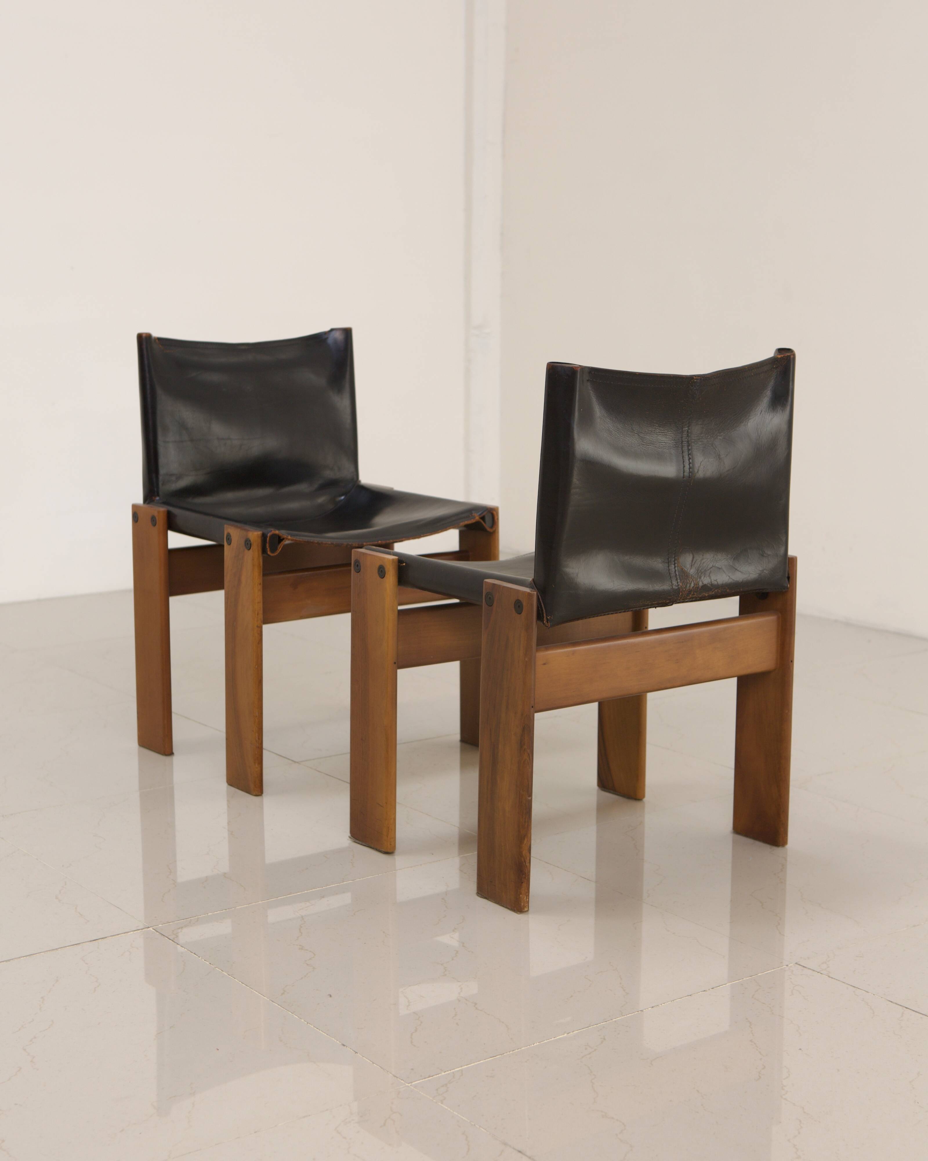 Set of 6 "Monk" Chairs by Afra & Tobia Scarpa for Molteni 70's