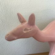 Pink doe sculpture geo conde saint clement earthenware france 1930 art deco