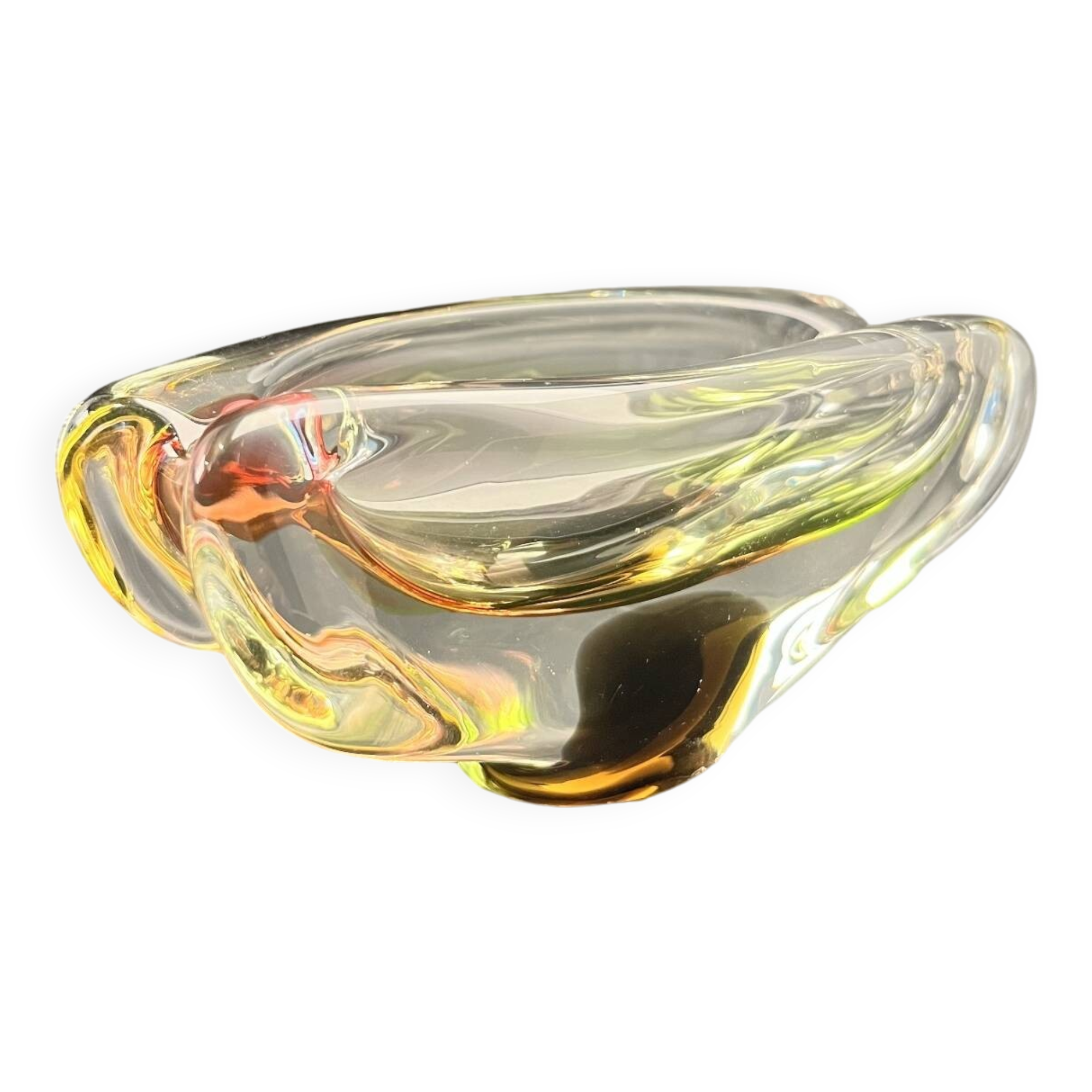 Art glass ashtray attributed to Josef Rozinek for Novy Bor, 1960.