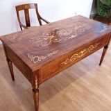 Louis XVI style italian bank desk and bench, 1920s