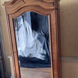 Armoire à glace ancienne style Louis XV en noyer massif