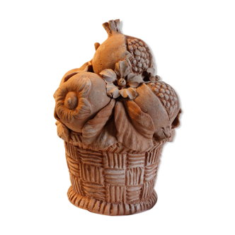 Terracotta fruit and flowers basket