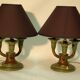 Paire de lampes Art Déco en laiton patiné
