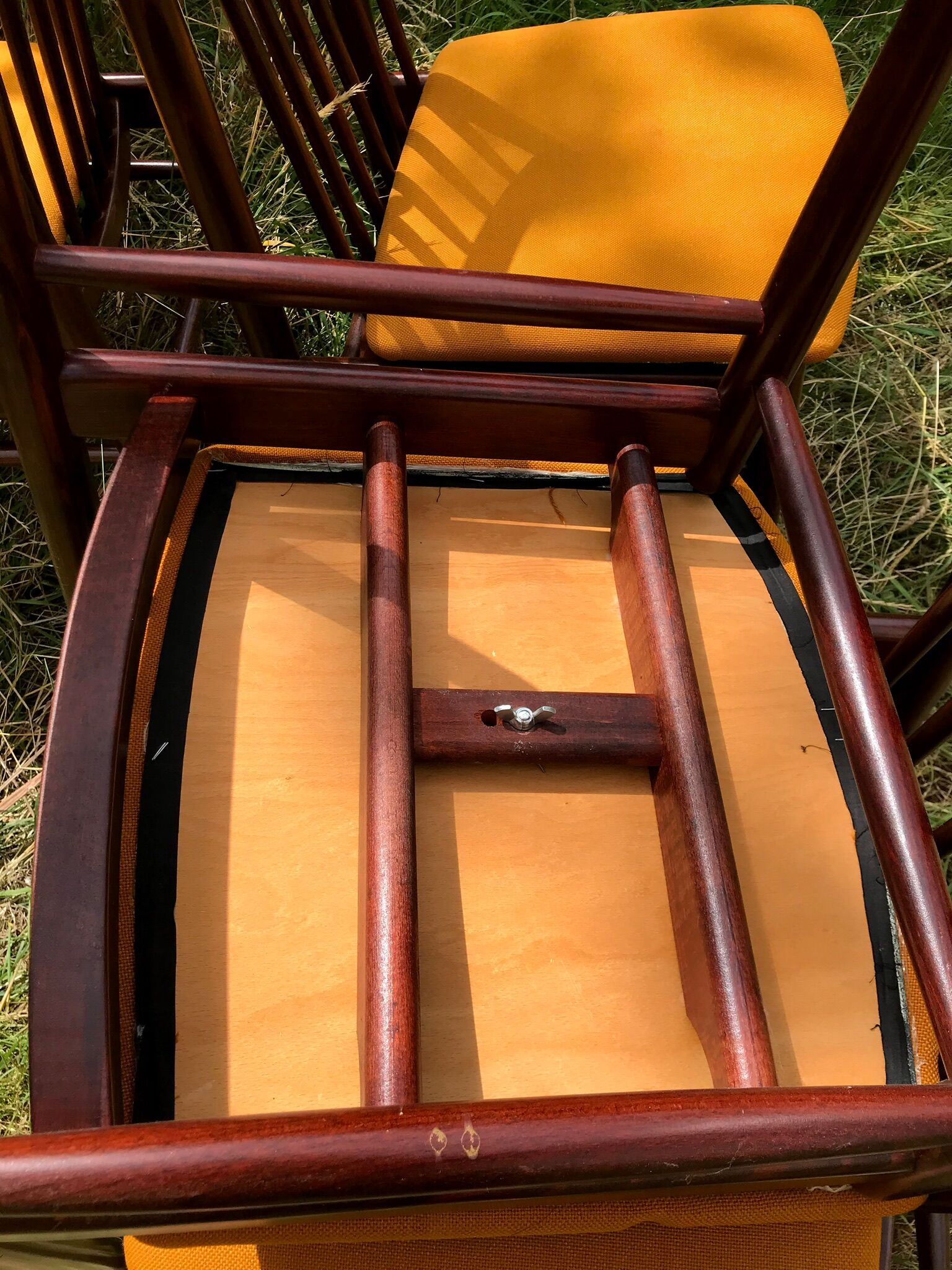 Mahogany chairs top vintage backrest 60s