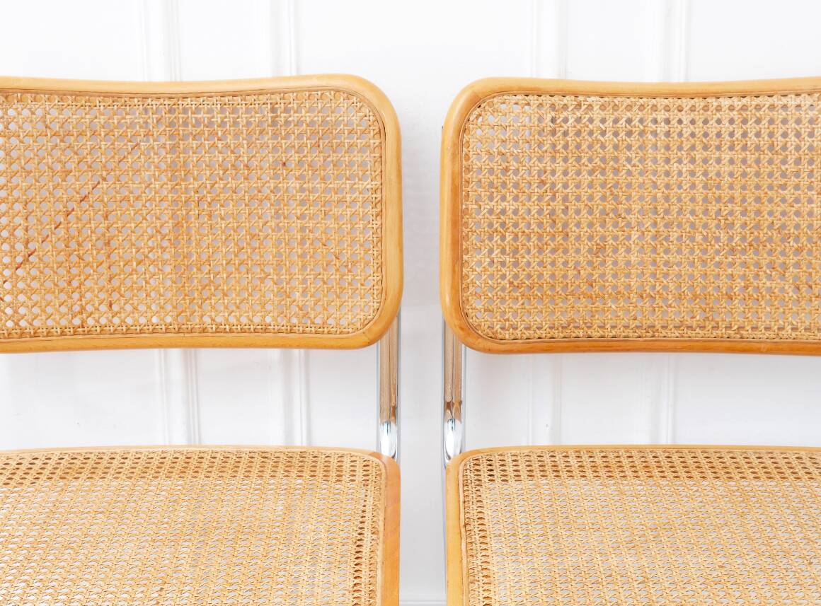 2 Cesca B32 Breuer Chairs Made in Italy - Canework of the seats redone