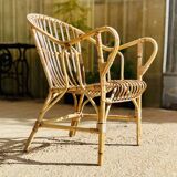 Rare fauteuil en rotin