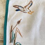 Sets de table brodés et galonnés mains "les colverts" - Métis - 32x50 cm