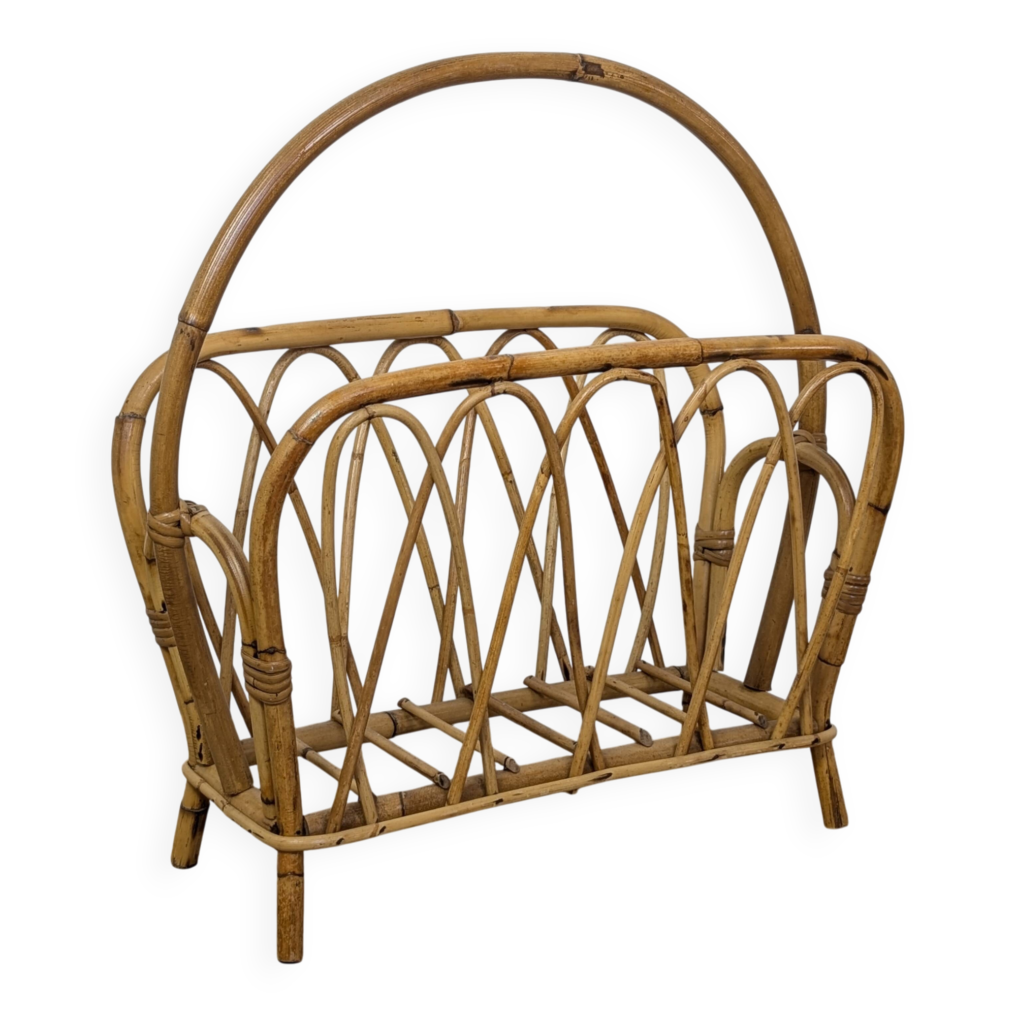 Rattan magazine rack