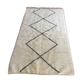 Black 250x143cm Beni Ouarain white geometric patterned carpet