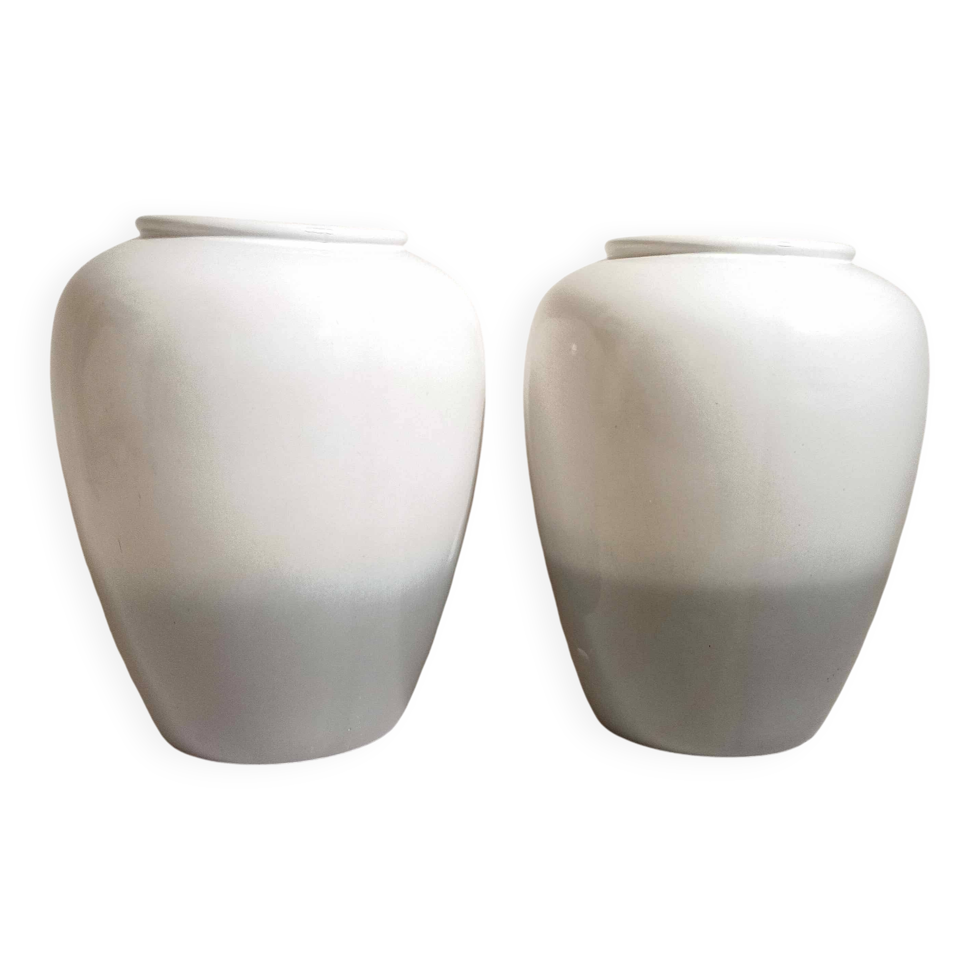 Pair of two-tone ceramic vases West Germany 1960s Height 42 cm