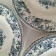 4 assiettes creuses Gien Bouquets de Roses terre de fer bleu de prusse