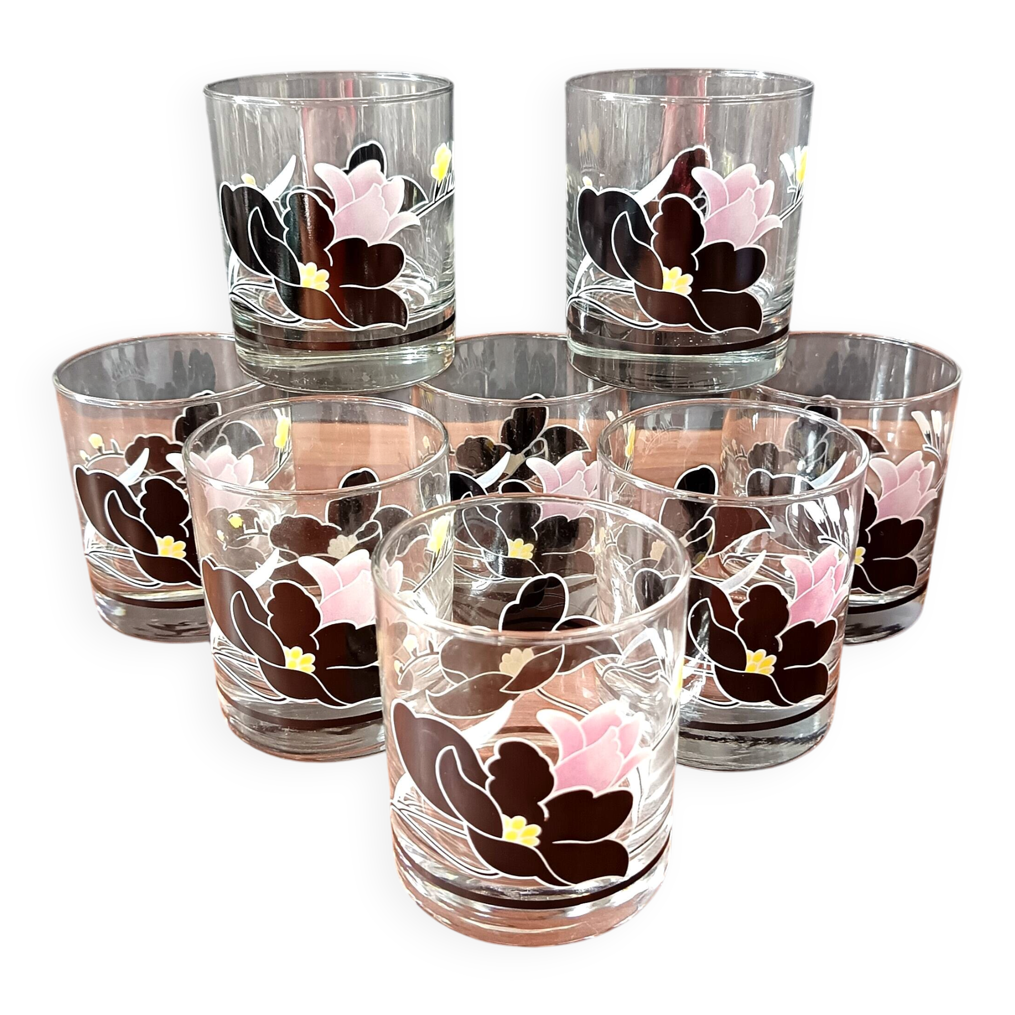 9 luminarc glasses model anaïs black rose vintage whisky glass