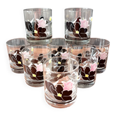 9 verres luminarc modèle anaïs rose noire vintage  verre à whisky