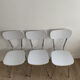 Lot of 3 vintage white kitchen chairs