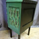 Chevet, art-deco back furniture revisited green and lily root