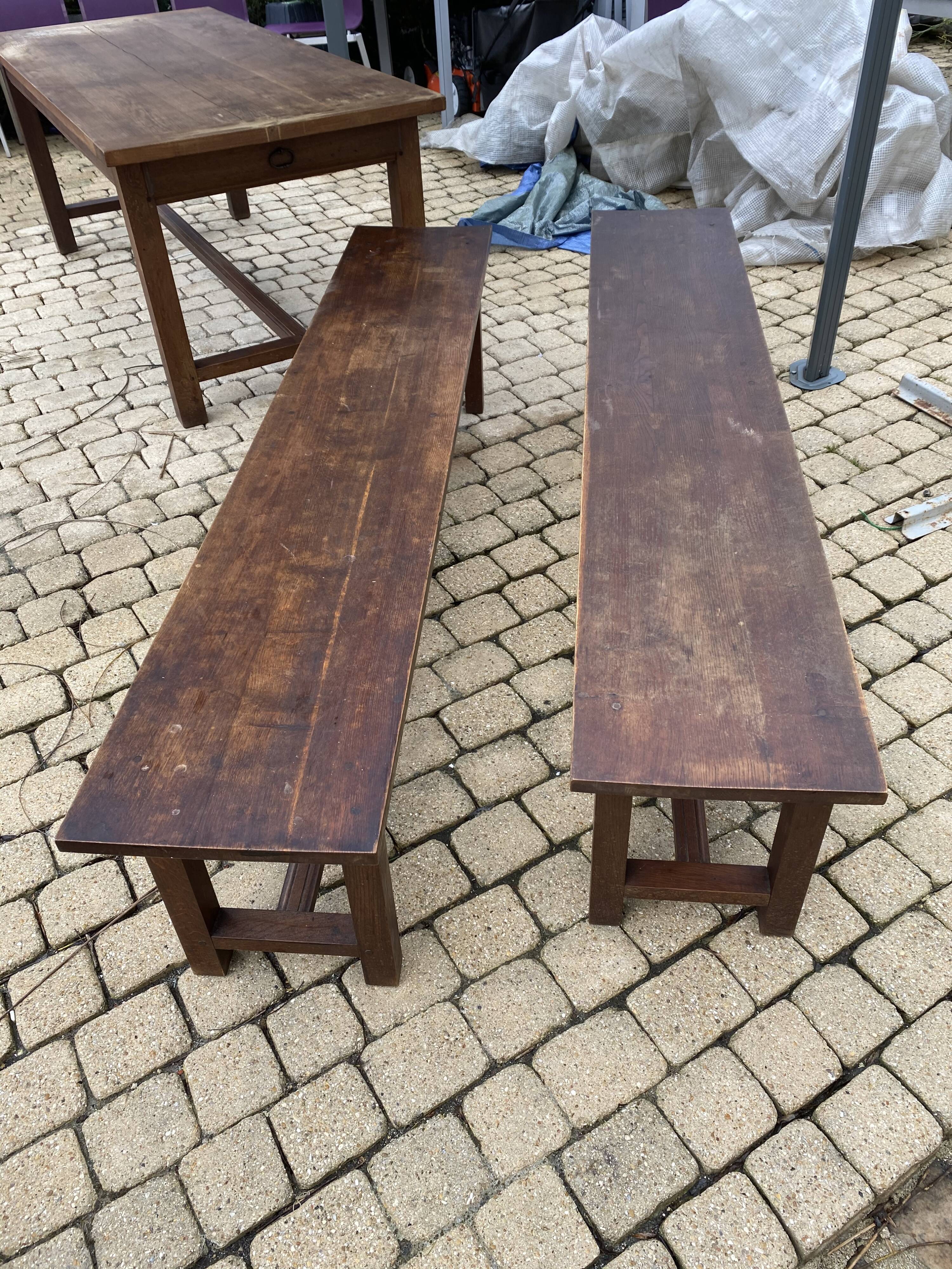 Old pairs of benches