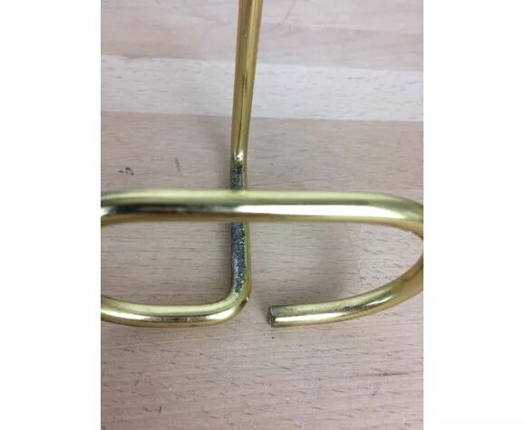 Wall-mounted gilded metal coat rack 4 hooks