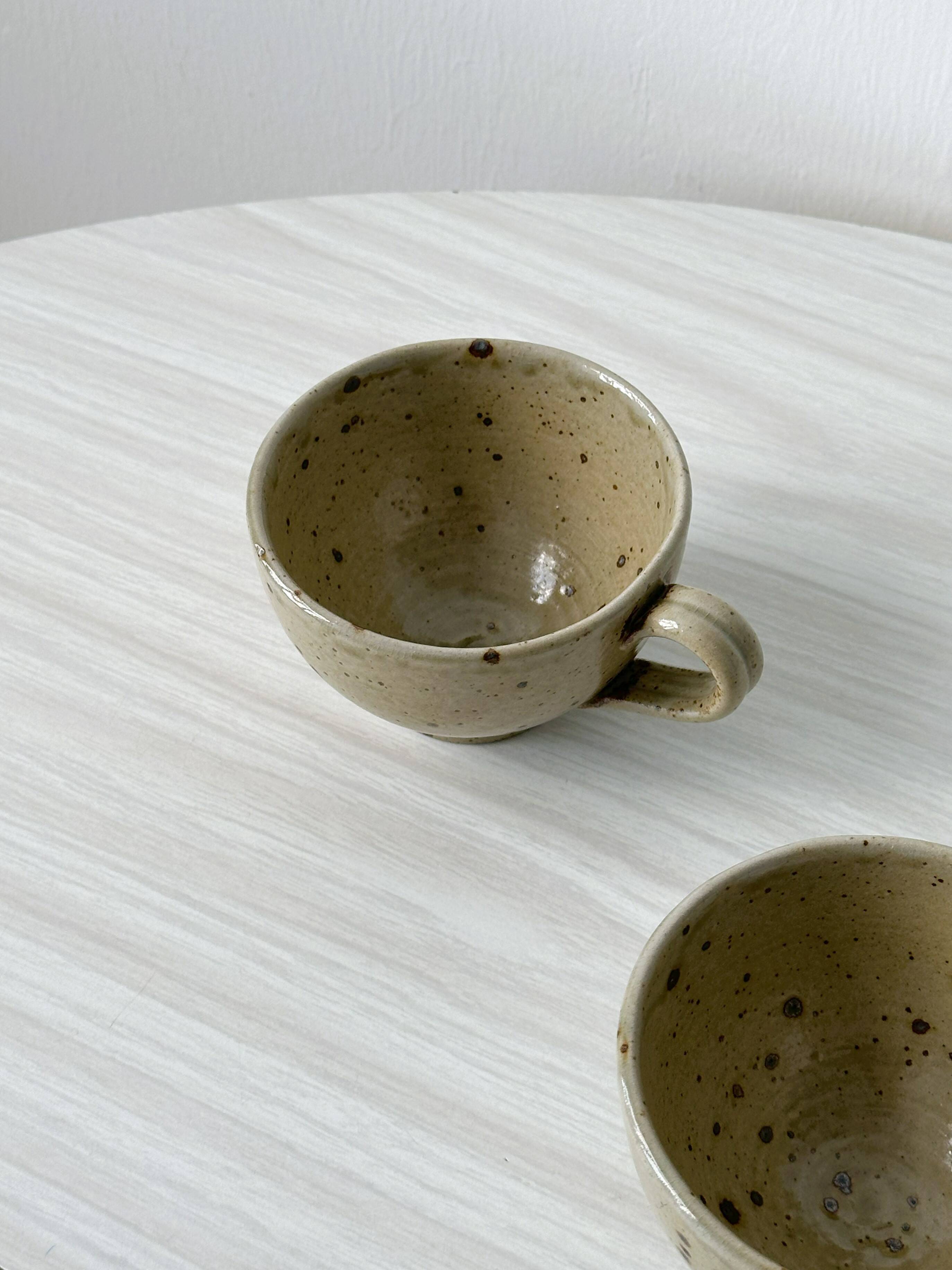 Pyrite 'quail shell' ceramic stoneware mugs