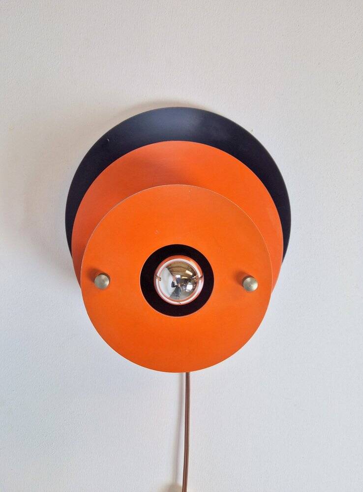 Mid-Century Metal Discus Wall Lamp attributed to Herda, 1960s