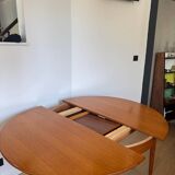 Scandinavian round table with compass legs