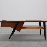 Coffee Table model 210, teak wood and ceramic,by Alfred Hendrickx, Belform