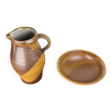 Ceramic Jug and Bowl Set, German Mid-Century Trenck Keramik Kellinghusen, 1960s, Set of 2