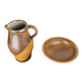 Carafe et coupelle en Céramique d'Étude Allemand du Milieu du Siècle de Trenck Keramik Kellinghusen, Années 1960, Lot de 2