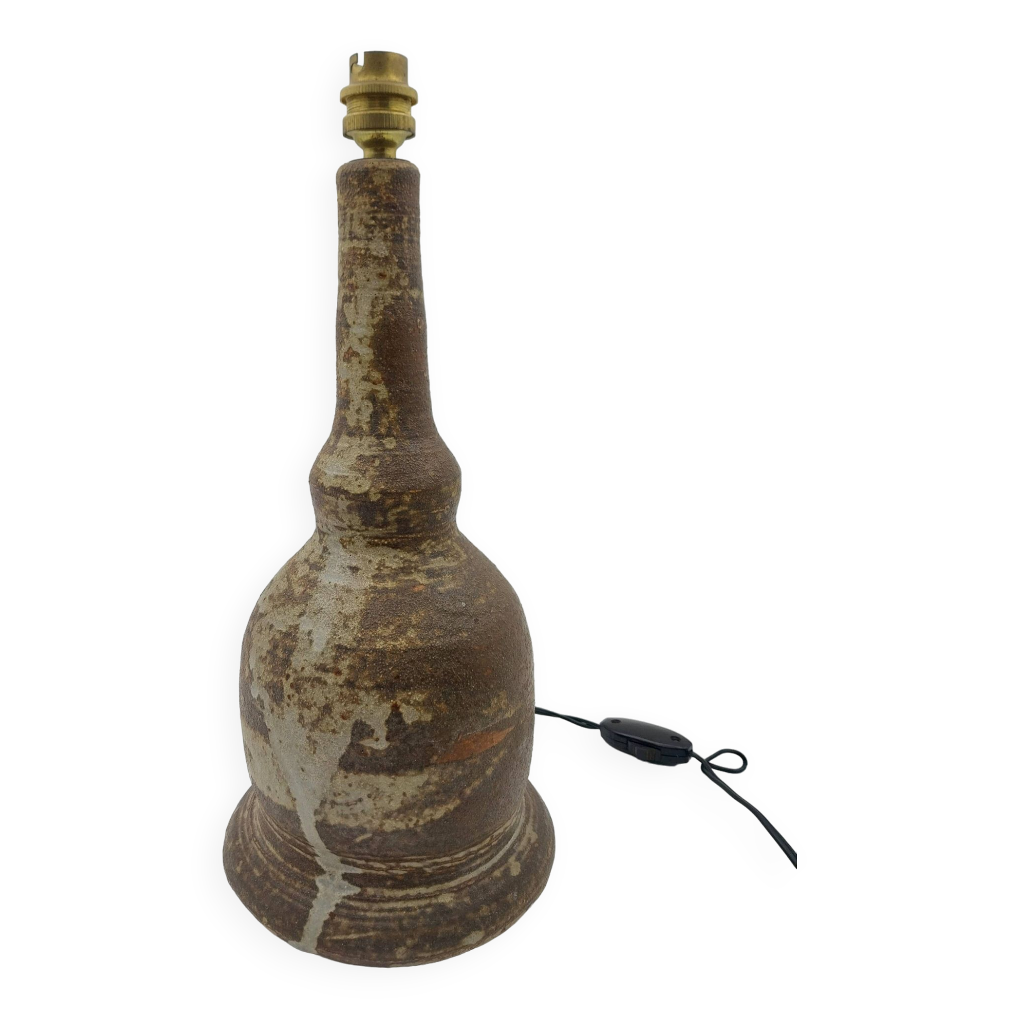 Vintage chamotte earthenware lamp unsigned