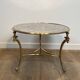 Tripod Circular Coffee Table "Aux Coqs" in Bronze and Églomisé Mirror, May