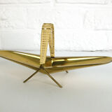 Pocket vacuum white and gold perforated sheet metal & brass 1950s-60s