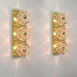 Pair of wall sconces in crystal glass designed by Sciolari for Peill & Putzler.