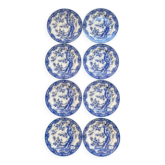 8 dessert plates with Japanese cherry blossom design
