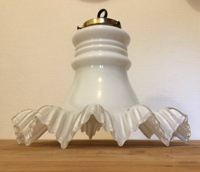 Opaline glass pendant light