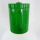 Vintage industrial suspension in green metal and white plastic lampshade. Year 70