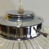 1970s vintage cut glass suspension – retro design ball lamp – L