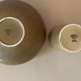 Set of 3 Rörstrand Ritzi pottery vases and bowl by Gunnar Nylund Sweden 1950's