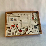 Antique  Hand Painted Wooden Block