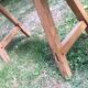 Antique wooden farm bench